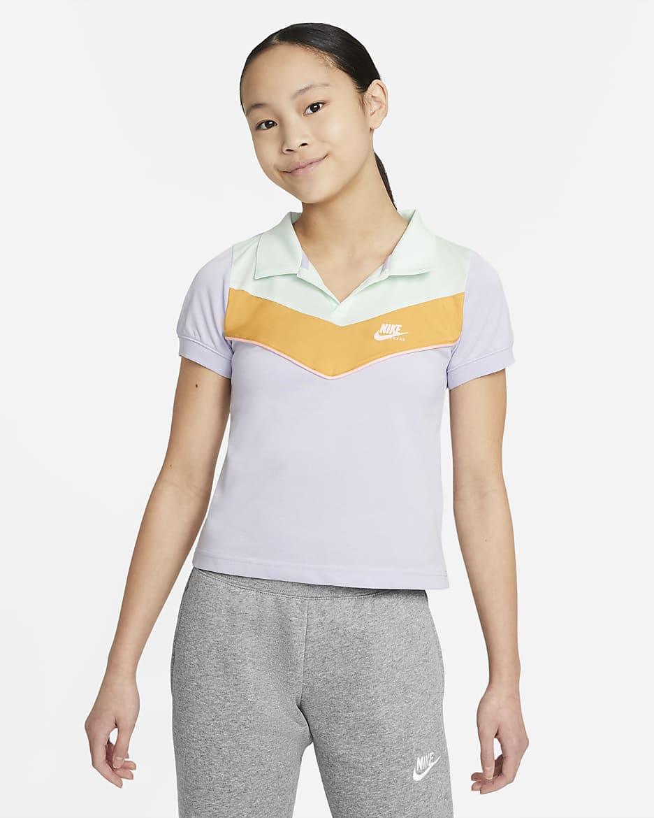 Nike Sportswear Heritage Big Kids Girls Polo. Nike